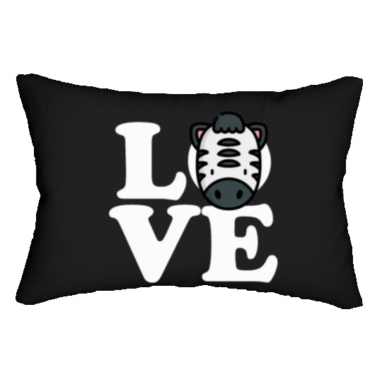 LOVE Zebra Funny Stripes Animal Face African Pun Lumbar Pillows