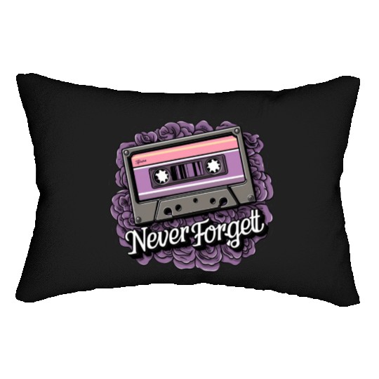A cassette tape colored with roses 11 Lumbar Pillows