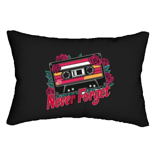 A cassette tape colored with roses 6 Lumbar Pillows