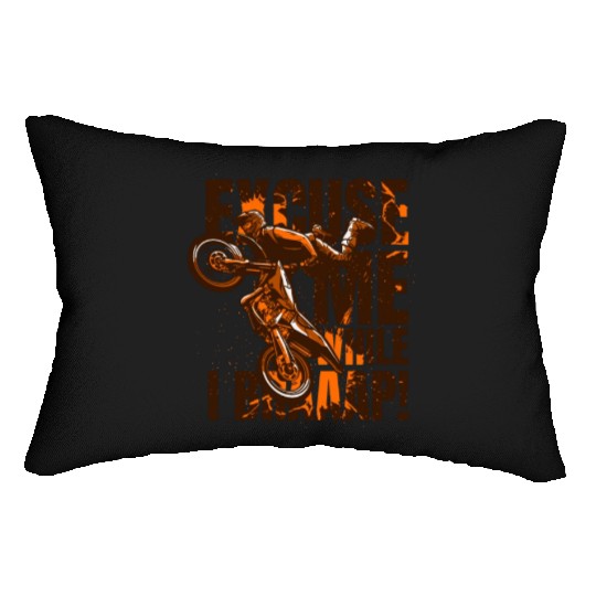 Excuse Me While I Braaap Motorcycle Racing Riders Lumbar Pillows