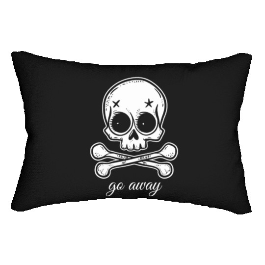Go Away | Skull and Crossbones Lumbar Pillows