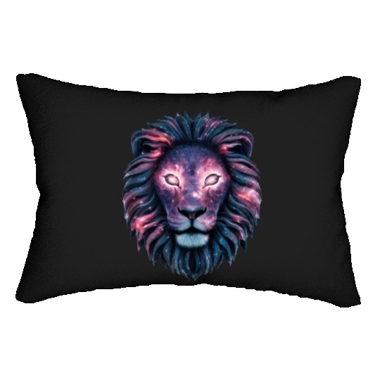 Lion Head with Galaxy Style Lumbar Pillows