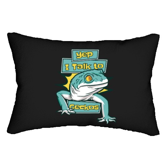 I Talk To Geckos Lizard Gekkota Crested Leopard Lumbar Pillows