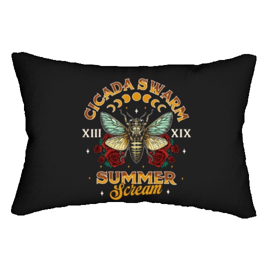 Entomology Cicada Lover 2024 Cicada Swarm Summer Lumbar Pillows