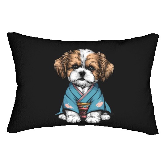 Shih Tzu In Kimono Lumbar Pillows