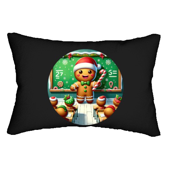 Gingerbread Teach's Yuletide Class Lumbar Pillows
