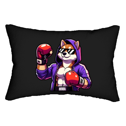 MMA Fighter Fox with Purple Jacket Lumbar Pillows