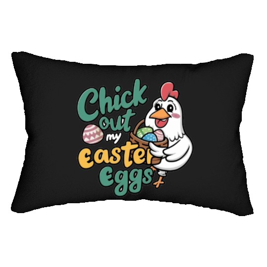 Check Out My Easter Egg, Chicken Easter Lumbar Pillows.