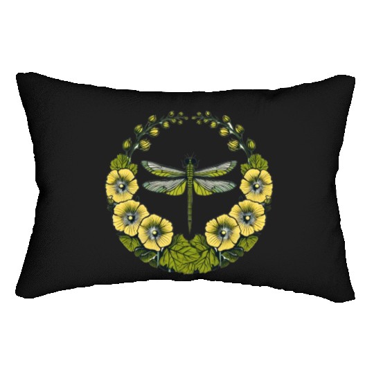 Green Dragonfly Lumbar Pillows