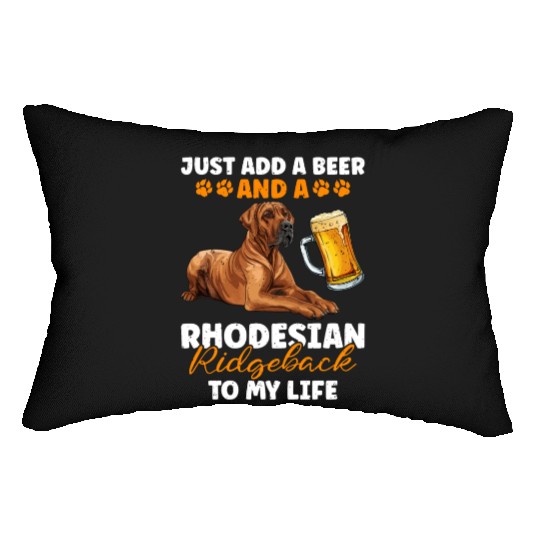 Ridgeback ADD A BEER AND A RHODESIAN RIDGEBACK Lumbar Pillows