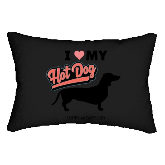 Dachshund Dog Lover Gift Lumbar Pillows Love My Hot Dog