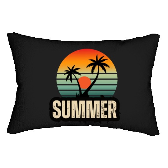 Tropical Serenity: A Sunset Symphony Lumbar Pillows