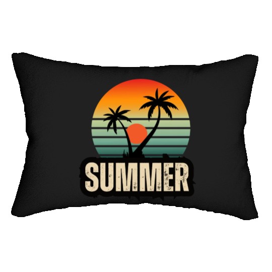Tropical Serenity: A Sunset Symphony Lumbar Pillows