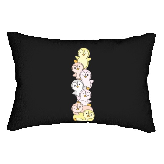 Pangender Flag Pride Lgbtq Cute Penguin Stack Lumbar Pillows