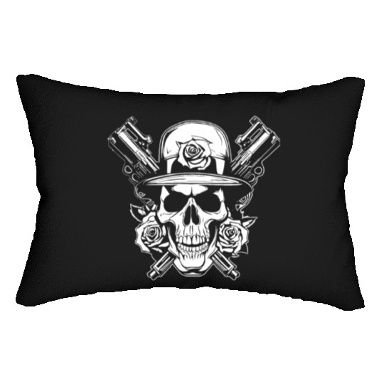 Skeleton Roses Guitar Skull Roses Guns Lumbar Pillows