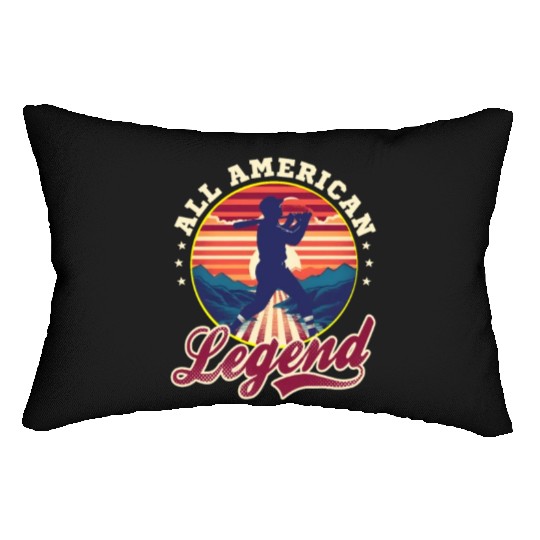4th Of July Baseball All American Legend Lumbar Pillows