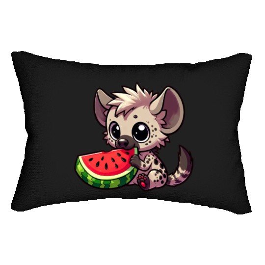 Hyena with Watermelon Summer Fruit Lumbar Pillows