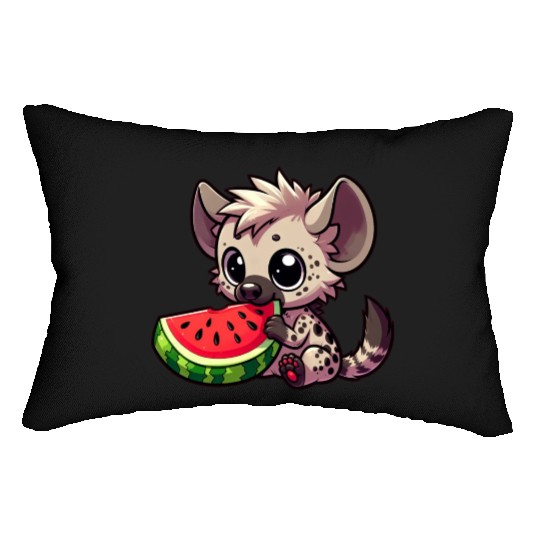 Hyena with Watermelon Summer Fruit Lumbar Pillows