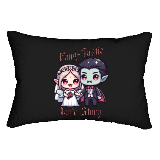 Vampire Bride and Groom Love Story Lumbar Pillows