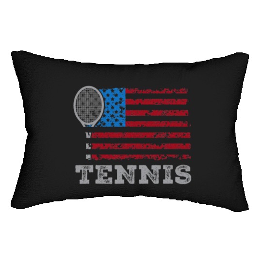 USA Flag Tennis Mens Womens US Tennis Lover Lumbar Pillows