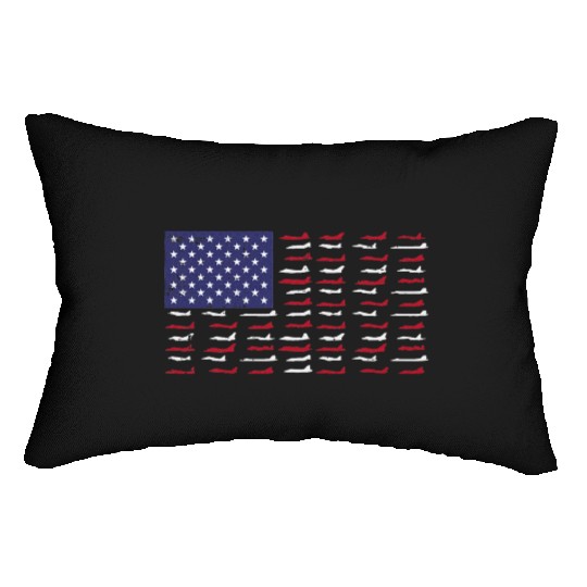 US Flag Airplanes Aircraft Mechanic 4th July Pilot Lumbar Pillows