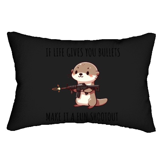 Machine Gun otter Lumbar Pillows