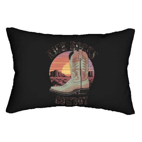 Kick Rocks Cowboy Western Sunset for a Western Lumbar Pillows