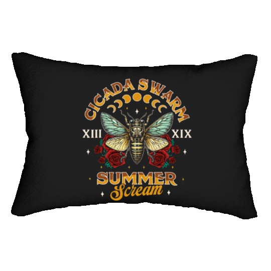 Entomology Cicada Lover 2024 Cicada Swarm Summer Lumbar Pillows