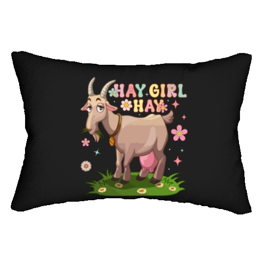 Hay Girl Hay Groovy Goat Girl Farmer Lumbar Pillows