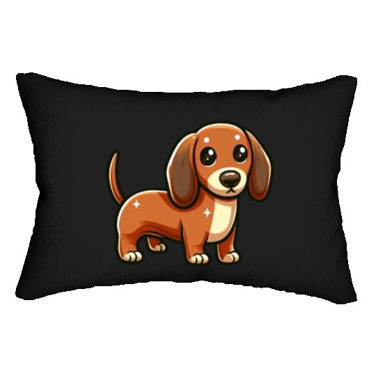 Royal Miniature Dachshund Puppy Odyssey Cartoom Lumbar Pillows