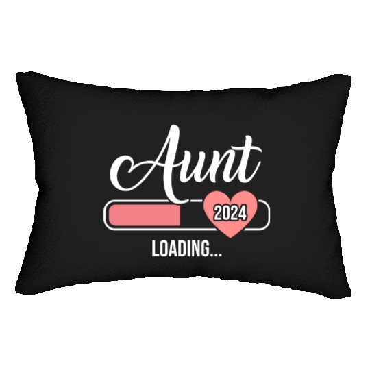 Aunt 2024 loading bar for soon to be auntie Lumbar Pillows