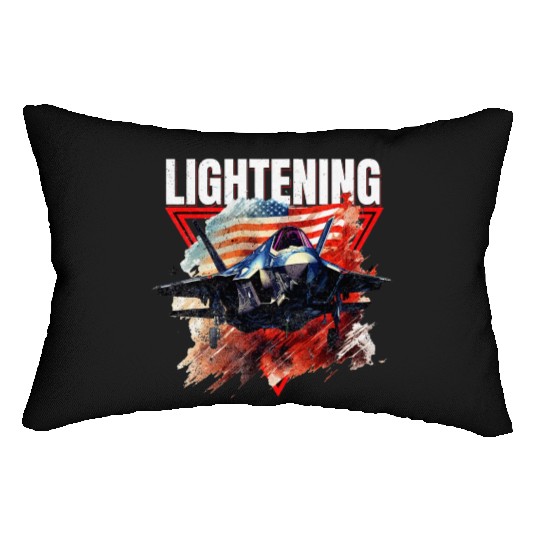 F35 Lightning Fighter Jet Plane Veteran Military Lumbar Pillows