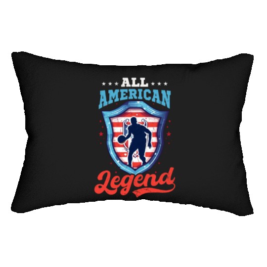 4th Of July Basketball All American Legend Lumbar Pillows