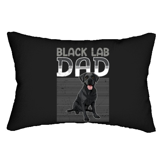 Black Labrador BLACK LAB DAD Labrador Owner Lumbar Pillows