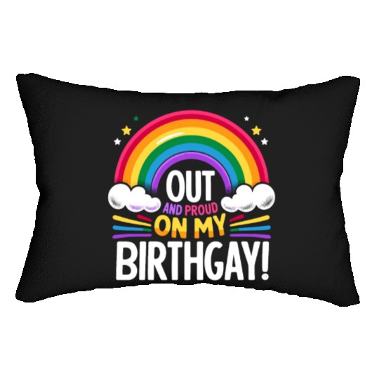 Birthgay Gay Pride Flag Pride Month Equal Rights Lumbar Pillows