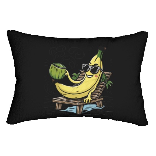 Tropical Paradise: Tranquil Beach Sunset Lumbar Pillows