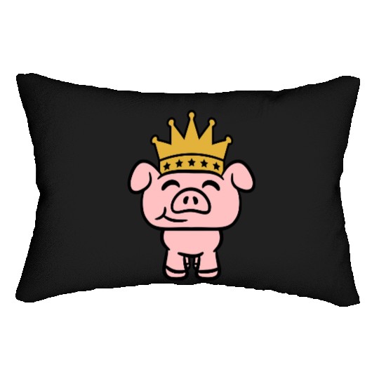 Pig King Queen Crown Prince Princess Piggy Piglet Lumbar Pillows