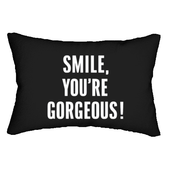 Smile You're Gorgeous Positive Affirmation Lumbar Pillows