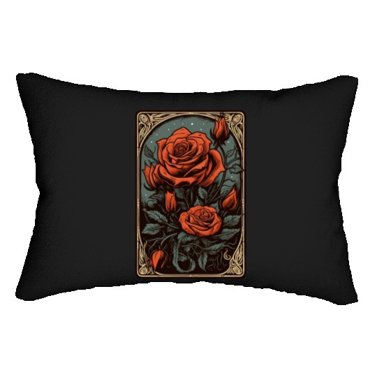 Rose Tarot Card Reader Astrology Occult Lumbar Pillows