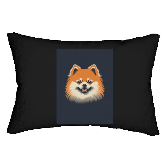 Pomeranian Dog 1 - Japanese Old Vintage Lumbar Pillows