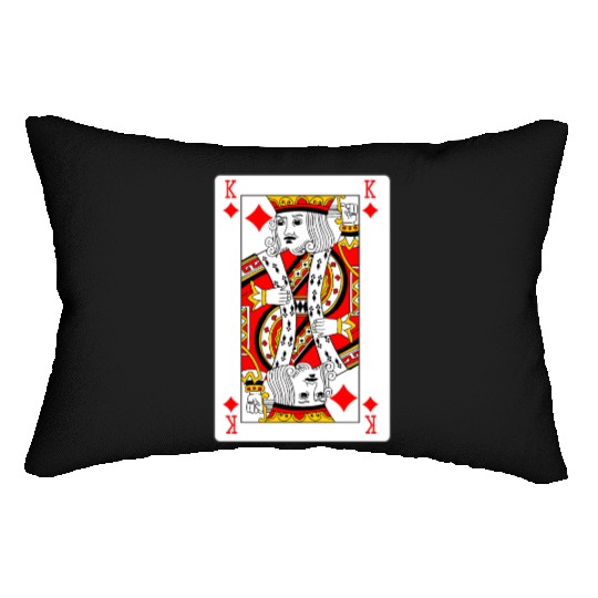 King of Diamonds Playing Card Lumbar Pillows