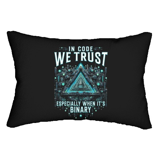 Robotics Engineer In Code We Trust Lumbar Pillows