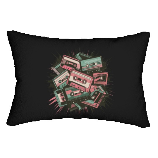 80s Retro Cassette Classic Cassette Tape for a Lumbar Pillows