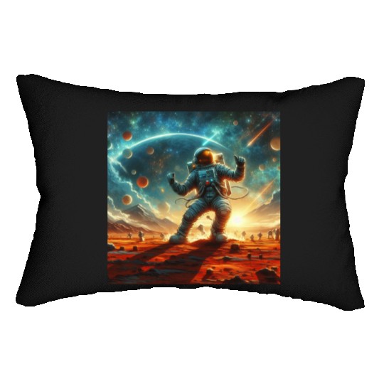 ‘Solo Astronaut Dance Party’ Lumbar Pillows