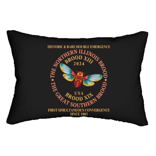 Cicada Brood XIII Brood XIX 2024 Emergence Lumbar Pillows