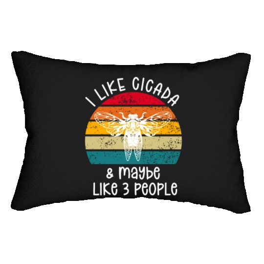 I Like Cicada & Maybe Like 3 People, Retro Sunset Lumbar Pillows