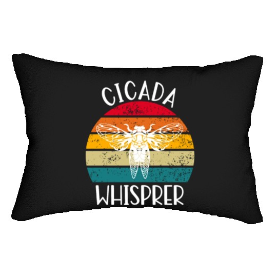 Cicada Whisprer, Retro Sunset Summertime 80's 90's Lumbar Pillows