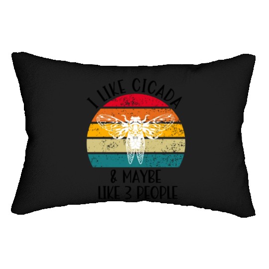 I Like Cicada & Maybe Like 3 People, Retro Sunset Lumbar Pillows
