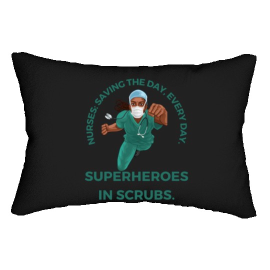 Superheroes in scrubs Lumbar Pillows