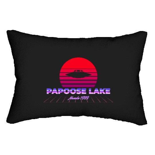 Vaporwave Papoose Lake Nevada Area 51 S4 Lumbar Pillows
